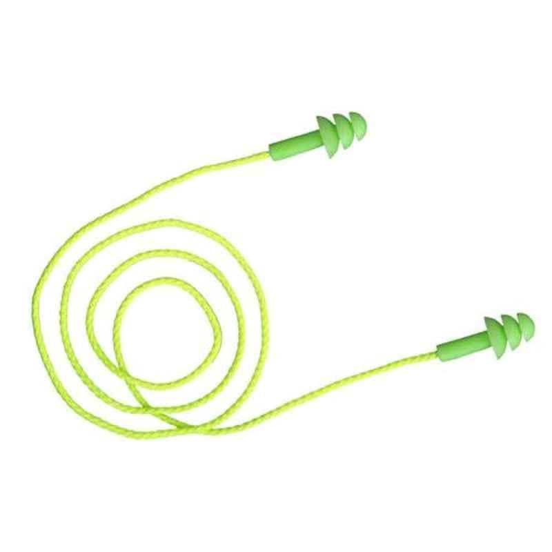 Karam Reusable Corded Plastic Ear Plug with Nylon Thread, EP-04 (Pack of 5)