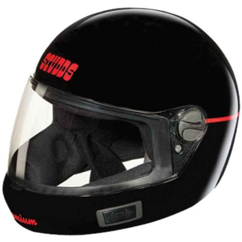 Studds Premium Black Vent Full Face Helmet, Size: (L, 580 mm)