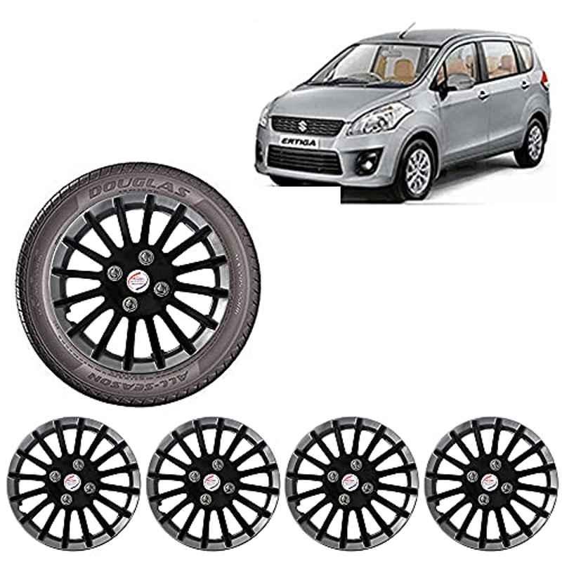 Auto Pearl 4 Pcs 15 inch ABS Black & Silver Wheel Cover Set for Maruti Suzuki Ertiga