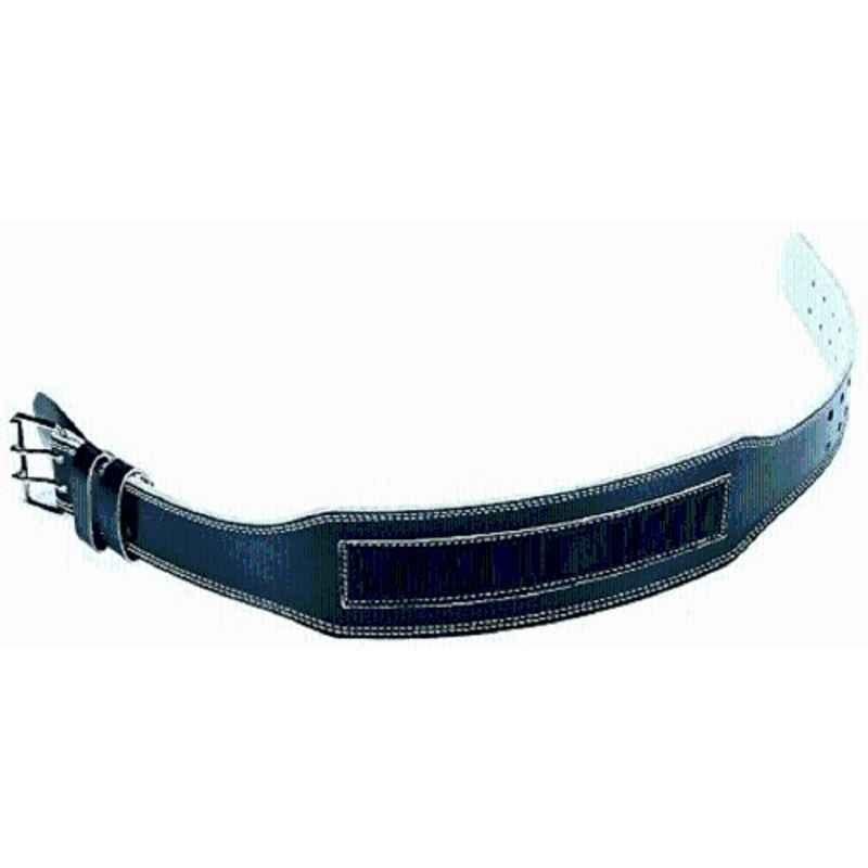 QUIT-X Premium Leather Black Ensures Comfort & Protection Support Gym Belt for Back & Lumbar, Size: Free