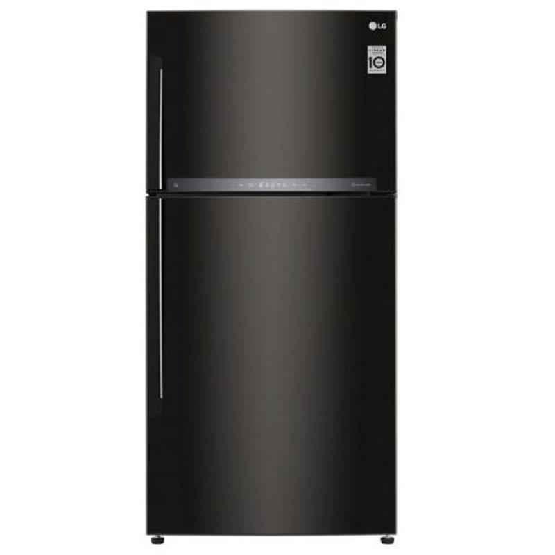 LG 603L 3 Star Black Steel Frost Free Double Door Refrigerator, GR-H772HXHU