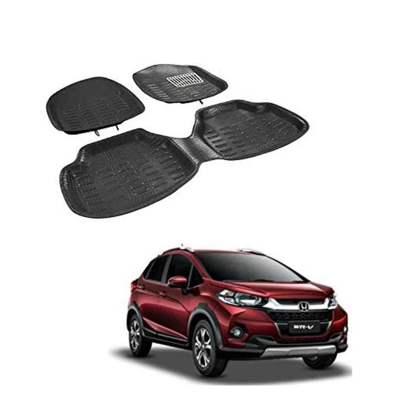Kozdiko 3 Pcs 3D Black Car Foot Mat Set for Honda WR-V, koz_67993