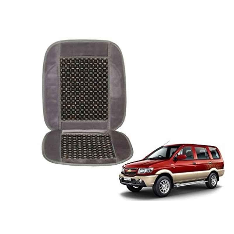 Kozdiko Wooden Beads Car Seat Cushion with Velvet Border for Chevrolet Tavera