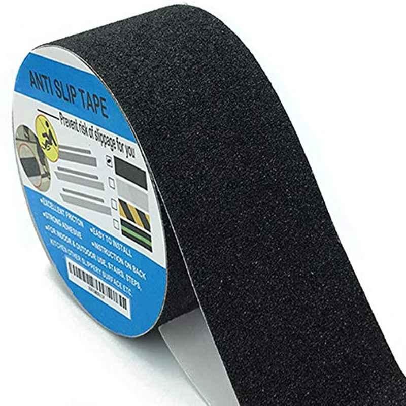 Newprous 2 inch 16.5ft Polyvinyl Chloride Black Adhesive Track Tape Roll, 43239-6515