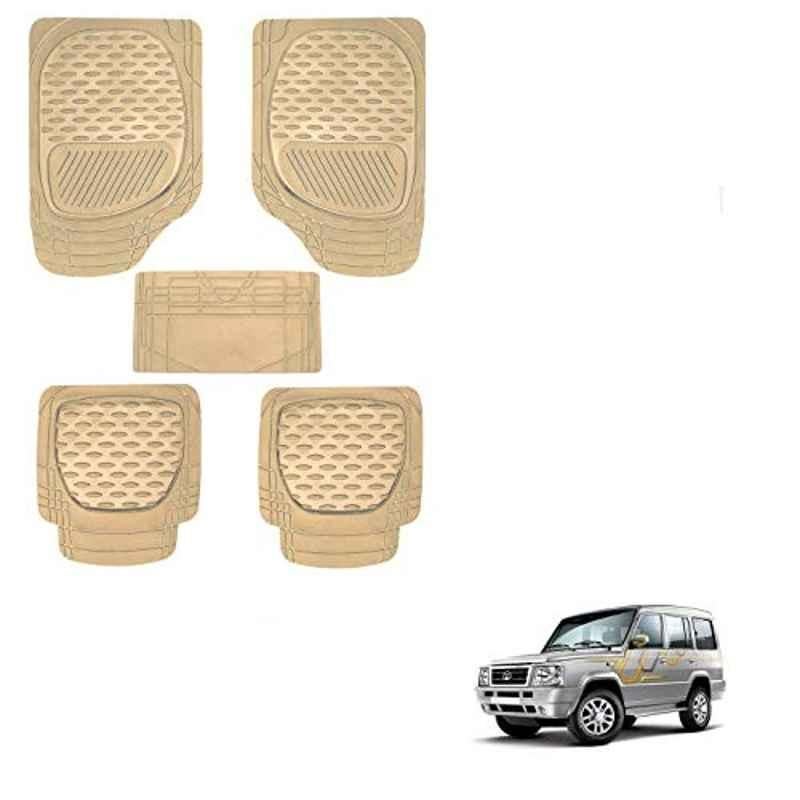 Kozdiko 6255 5 Pcs Rubber & PVC Beige Car Foot Mat Set for Tata Tiago EV