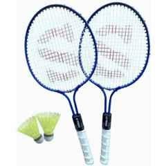 STYRKR 2 Pcs Alloy Steel Multicolour Small Badminton Racket with Two Shuttlecocks