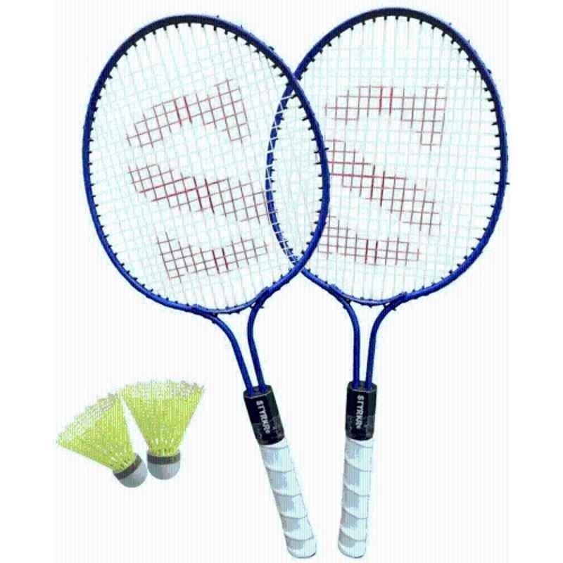 STYRKR 2 Pcs Alloy Steel Multicolour Small Badminton Racket with Two Shuttlecocks