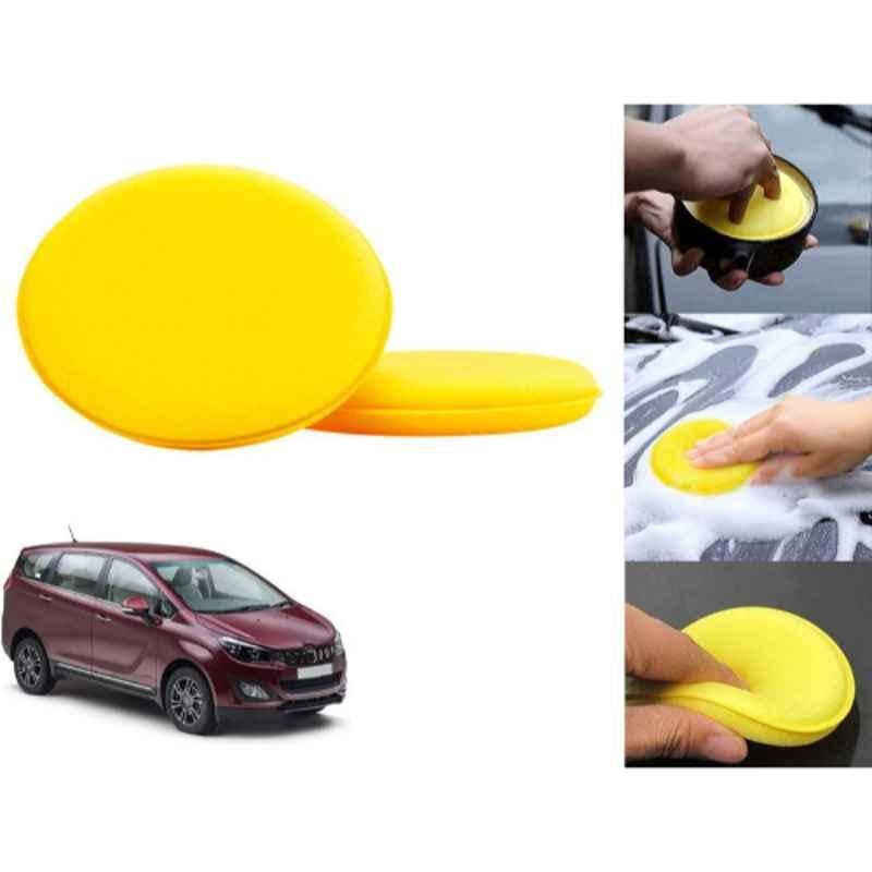 Auto Pearl Polyurethane Beige Washing & Waxing Polish Foam Sponge for Marazzo 2019 (Pack of 2)