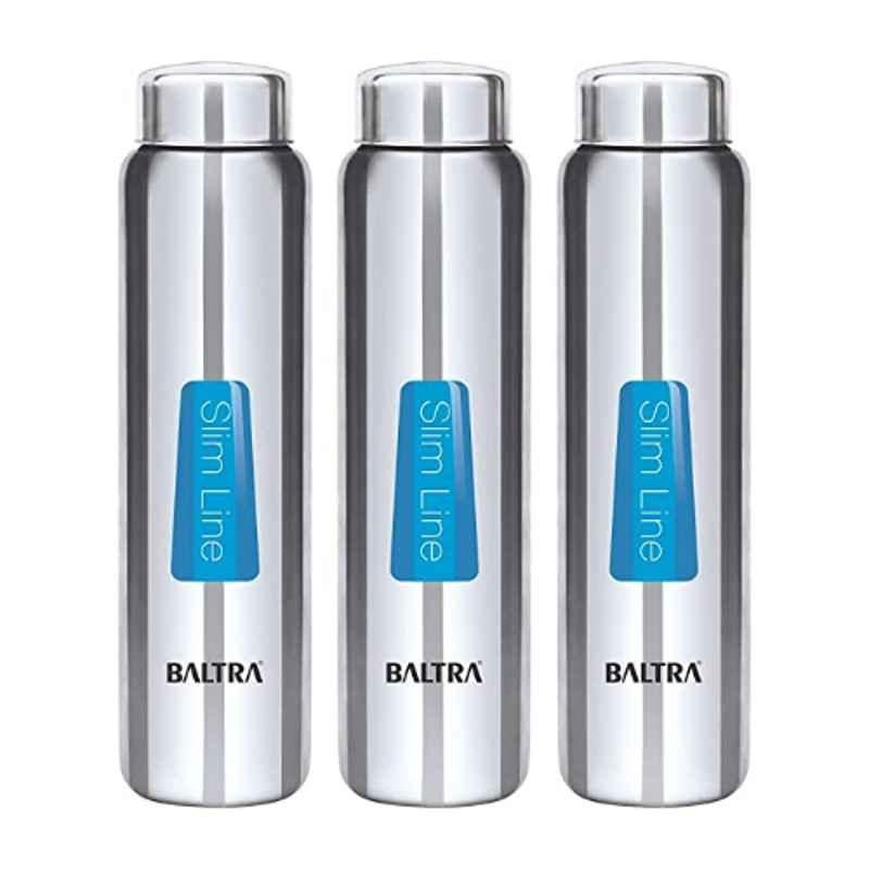 Baltra Relax 1000ml Stainless Steel Silver Single Walled Water Bottle, BSL294 (Pack Of 4 )