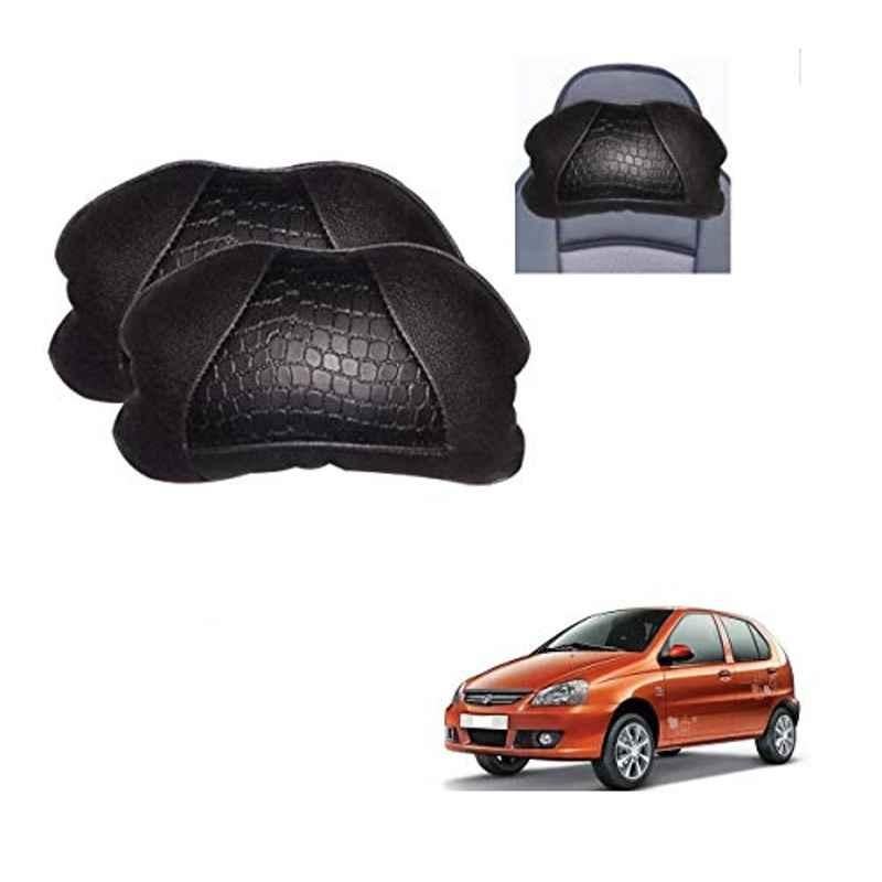 Kozdiko 2 Pcs Black Neck Rest Cushion Pillow Set for Tata Indica