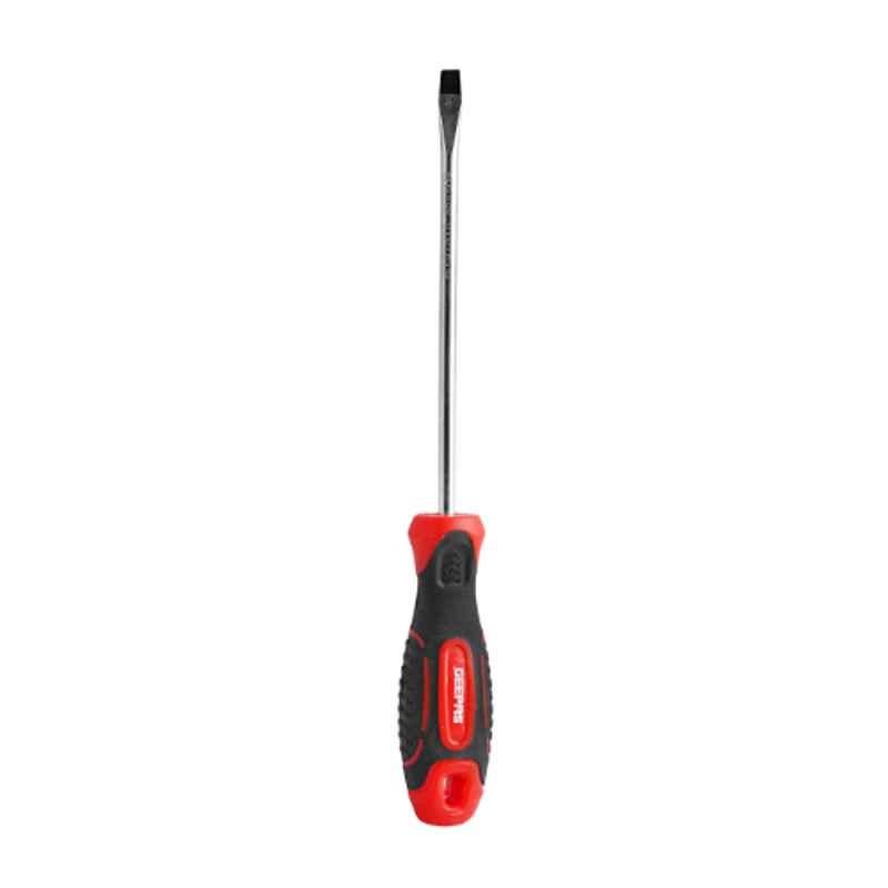 Geepas 250mm CrV Red & Black Slotted Precision Screwdriver, GT59093