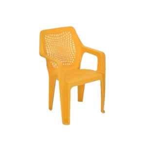 Nilkamal Trendy Plastic Mustard Yellow Outdoor Chair, (Pack of 4)