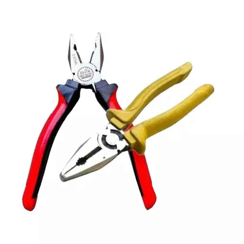 Sky Blue 2 Pcs 8 inch Multicolour 2 Cutting Wire False Piece Lineman Plier Combo, SBE313