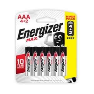 Energizer Max 1.5V AAA Alkaline Battery, E92BP6 (Promo Pack of 4+2)