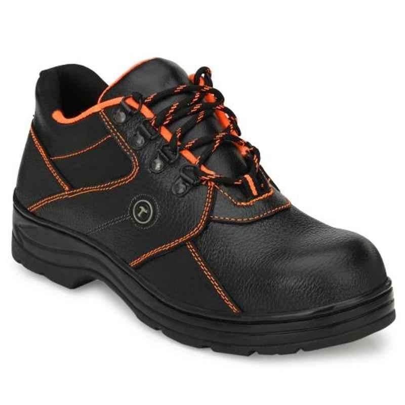 Timberwood TW61BK Leather Steel Toe Black Safety Shoe, Size: 7