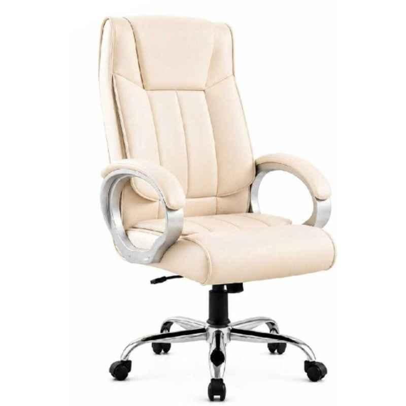 ZRF Leatherette Cream High Back Armrest Ergonomic Office Chair, KITO9104