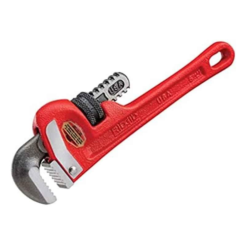 Ridgid 31010 Model 10 Heavy-Duty Straight Pipe Wrench, 10- inch Plumbing Wrench, Red, Black, 250mm (10In)