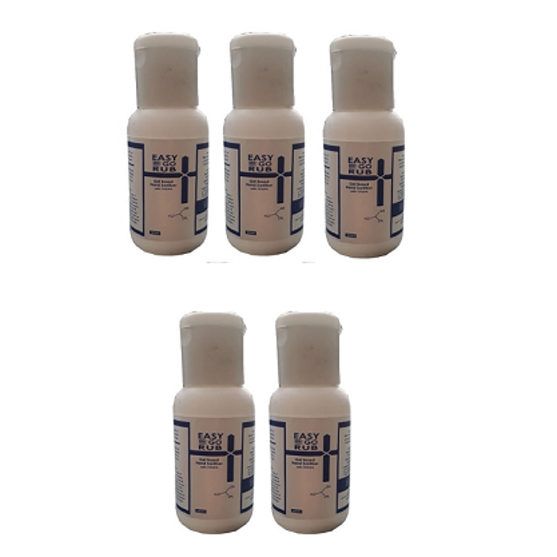 Easy Go Rub 30ml 75% Isopropyl Alcohol (IPA) Gel Based Hand Sanitizer (Pack of 5)