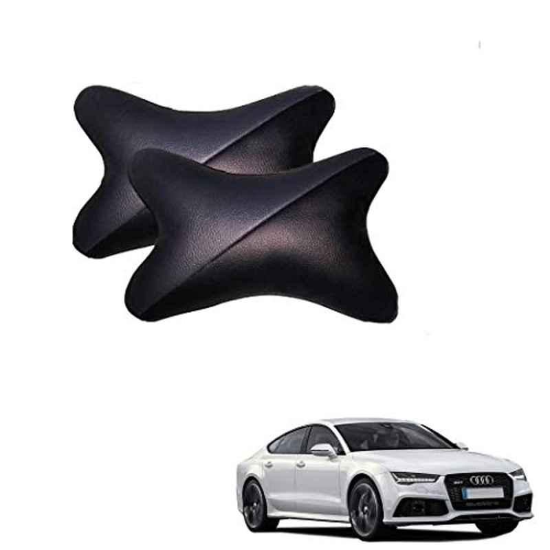 Kozdiko 2 Pcs Memory Foam Grey & Black Car Neck Rest Cushion Pillow Set for Audi A7