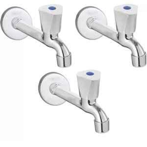 Fastgear Steel & Brass Chrome Finish Long Body Tap (Pack of 3)