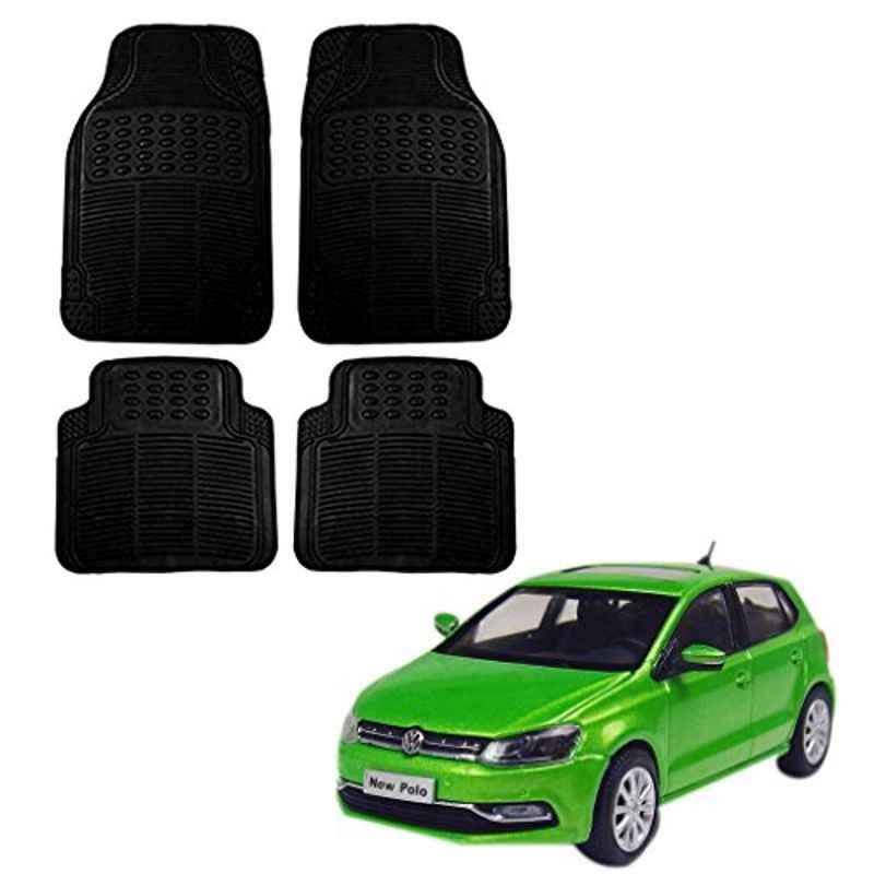 Kozdiko 4 Pcs Black Rubber Car Mat Set for Volkswagen Polo Exquisite