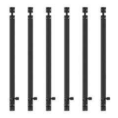 Atom 18 inch Aluminium Black Finish Heavy Duty Joint-Less Tower Bolt, TB002-18 inch-BLK-106 (Pack of 6)