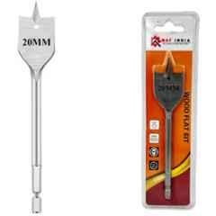 Malfah Enterprises 20mm Carbon Steel Silver Hex Shank Flat Wood Bit