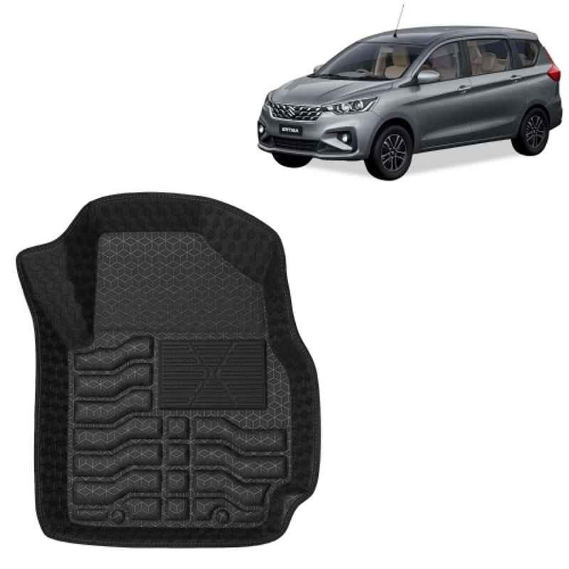 Kingsway 4 Pcs Premium 4.5D 100% Waterproof Tray Shape PVC Black Car Floor Mat Set for Maruti Suzuki Ertiga 2025 Onwards All Model