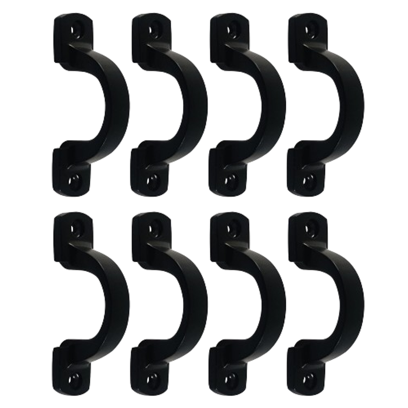 Mix & Match Victorian 3 inch Cast Iron Black Matte Finish Cabinet Pull Handle for Wardrobe, Cupboard & Window (Pack of 8)