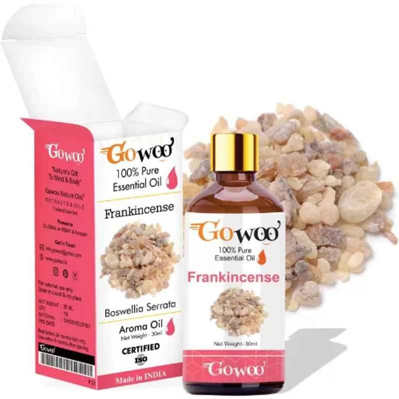 GoWoo 30ml Virgin & Undiluted Frankincense Oil for Hair Fall Control, Anti Wrinkle & Pimple Care, GoWoo-P-77