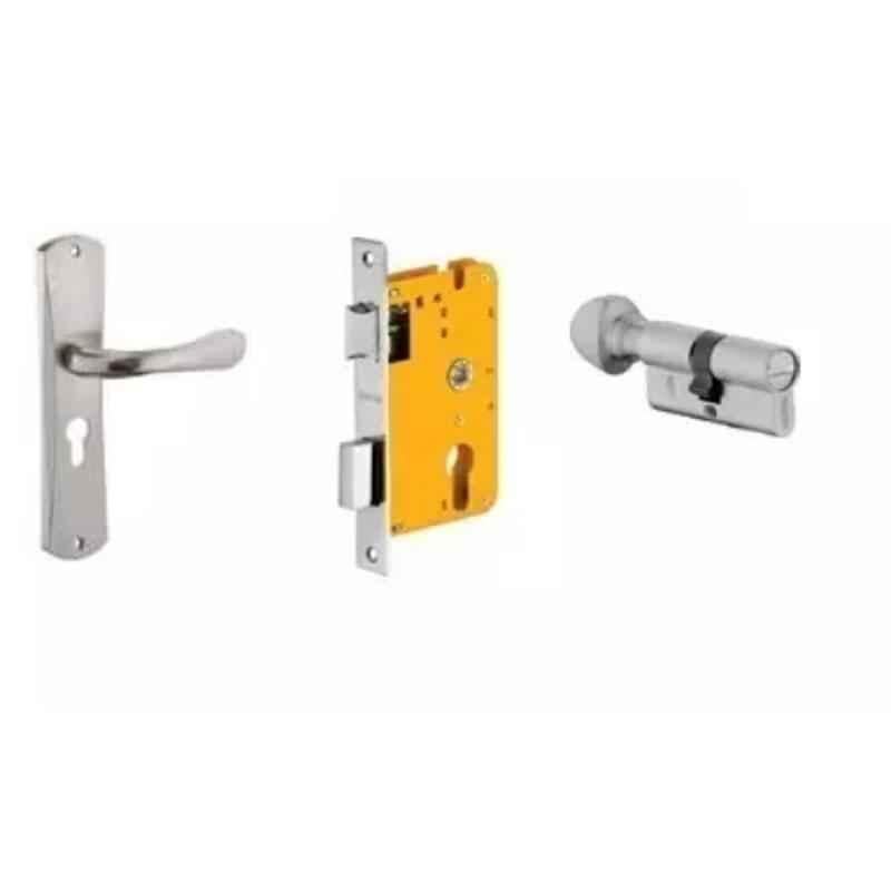 Dorset HL Series Lily 70mm Stainless Steel Patina Finish Door Handle Lock Set with Coin & Knob (Pack of 3)