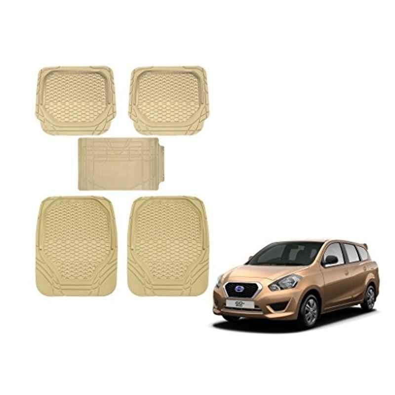 Kozdiko 5 Pcs 8855TW Beige Car Foot Mat Set for Datsun GO+, koz_39981