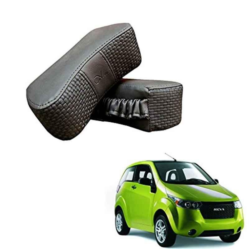 Kozdiko 2 Pcs Memory Foam Grey Luxurious Neck Rest Cushion Pillow Set for Mahindra Reva