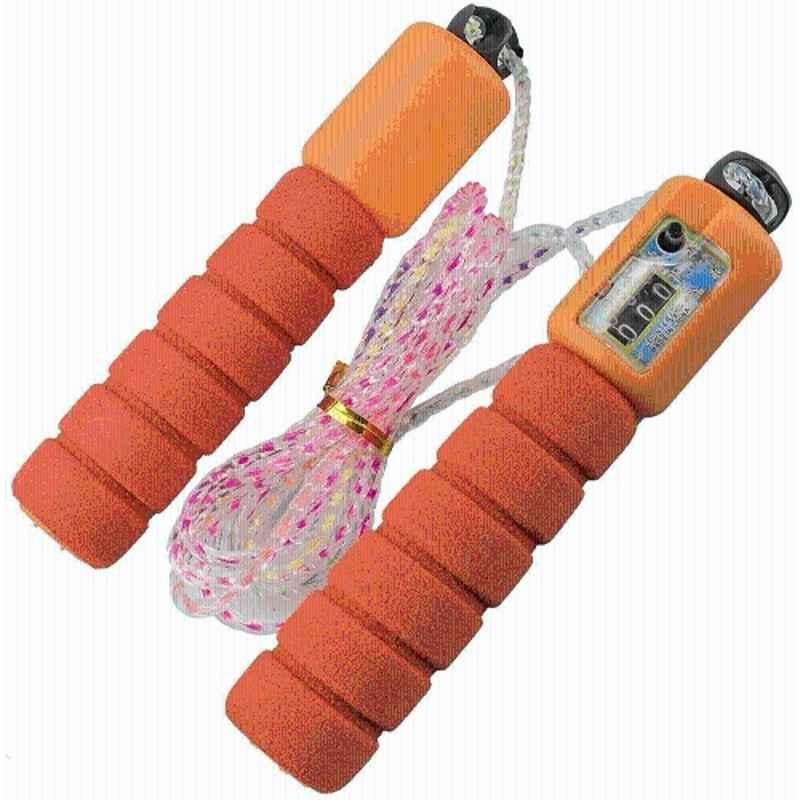 QUIT-X 320cm Orange Adjustable Professional Speed Skipping Rope with Non-Slip Handles