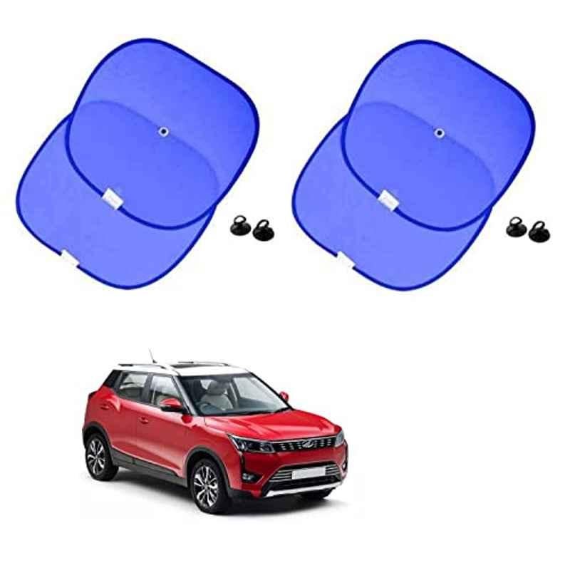Kozdiko 4 Pcs Blue Chipkoo Car Window Sunshade Curtain Set for Mahindra XUV 300, koz_82843