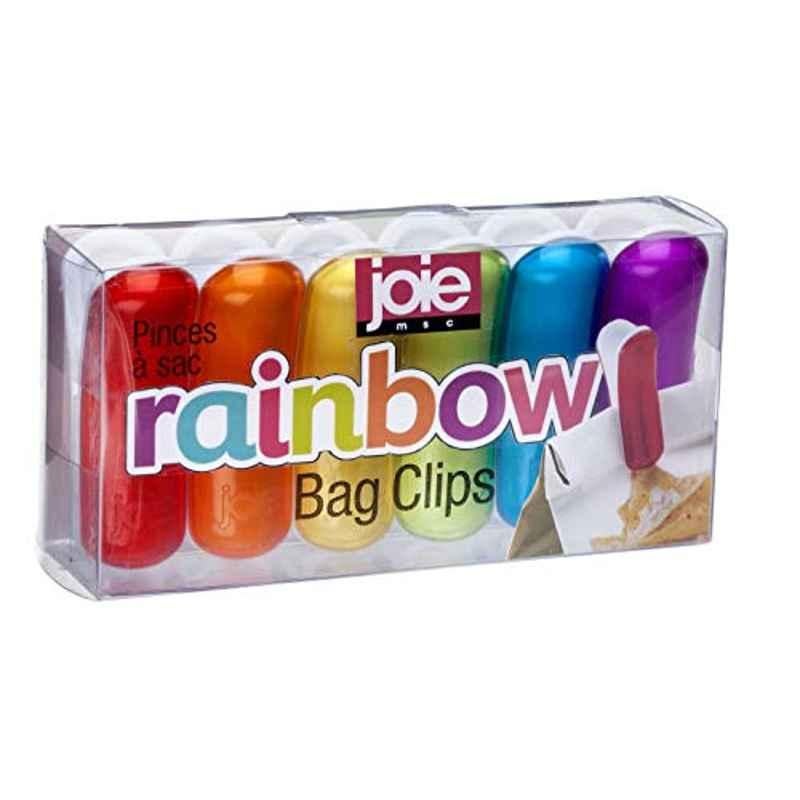 Joie Kitchen Gadgets 6Pcs Plastic Rainbow Bag Clips Set, 29340
