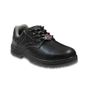 Lancer TP-202 Leather Steel Toe Black Safety Shoes for Men, Size: 6