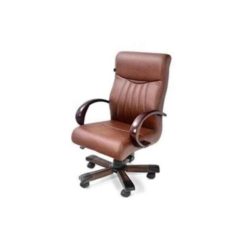 Buy Master Labs Leatherite Brown Central Tilt Office Chair with Fixed Arm,  MLF-173 Online At Best Price On Moglix