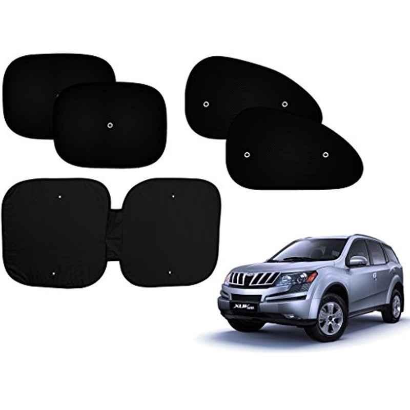 Auto Pearl 5 Pcs PVC & Mesh Black Window & Front Sun Shade Set for Mahindra XUV 500