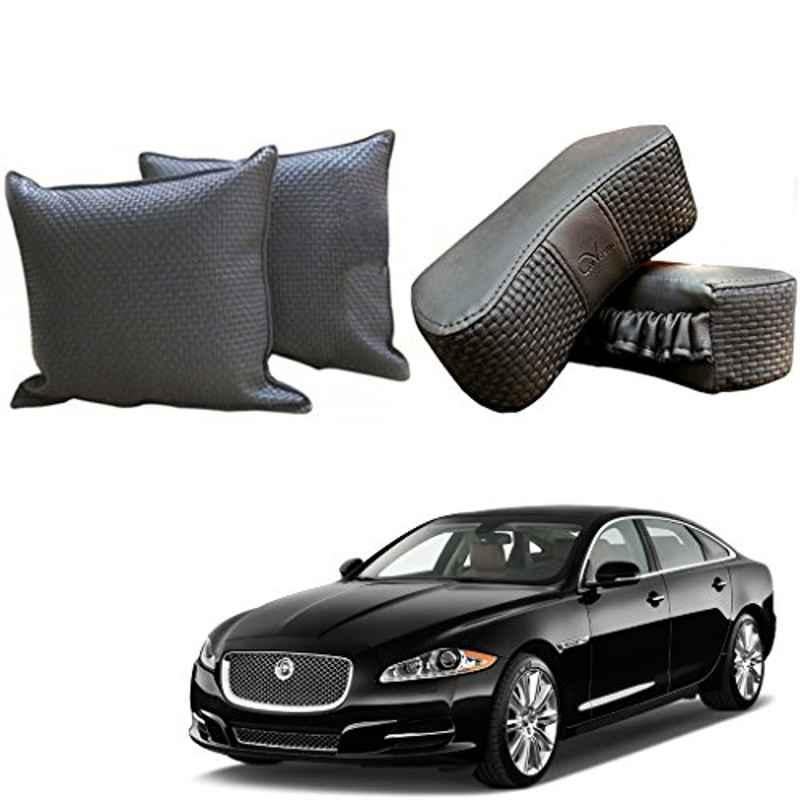 Kozdiko One Pair Grey Neck Rest & One Pair Cushion Combo for Jaguar XJ