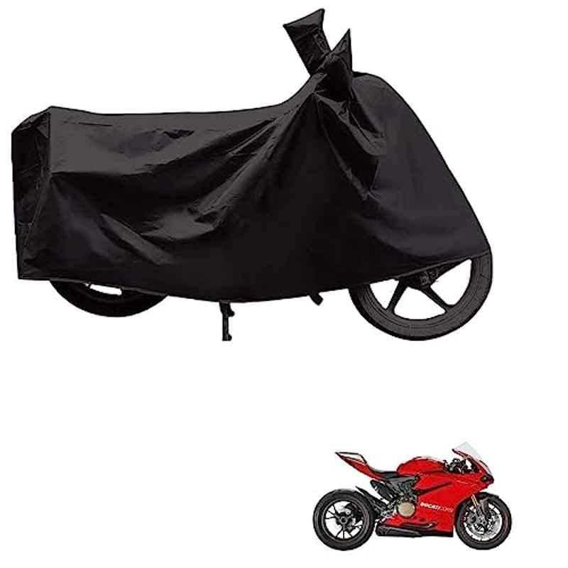 Kozdiko Polyester Black Dust & Waterproof Bike Body Cover with Mirror Pockets for Ducati 1299 Panigale