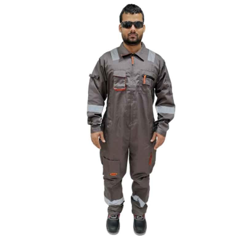 Power Twill Polyester Cotton Grey Coverall Size: L