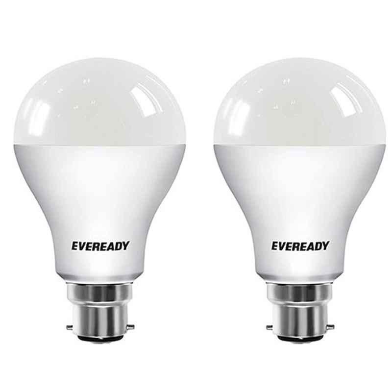 Eveready 12W 1200lm B22D Cool Day White Round LED Bulb (Pack of 2)