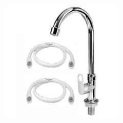 Fastgear Stainless Steel & Plastic Chrome Finish Silver Sink Tap, FG2013 (Pack of 3)