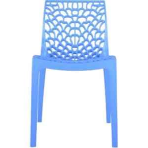 Supreme Web Soft Blue Plastic & Polypropylene Outdoor Chair (Pack of 4)