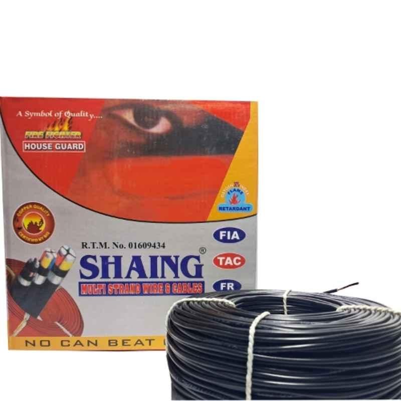 SHAING 1 Sqmm Single Core Black FR PVC Insulated CCR Copper Wire for Domestic & Industrial Purpose, Length: 91 m