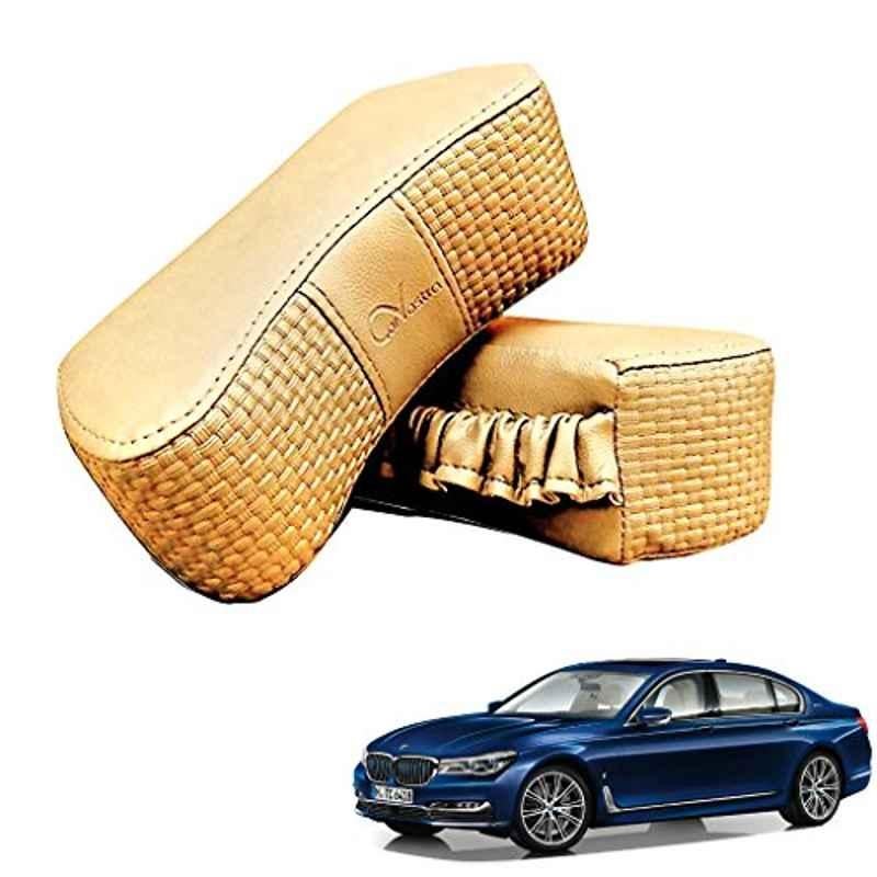 Kozdiko 2 Pcs Memory Foam Beige Luxurious Neck Rest Set for BMW 7 Series, koz_43289