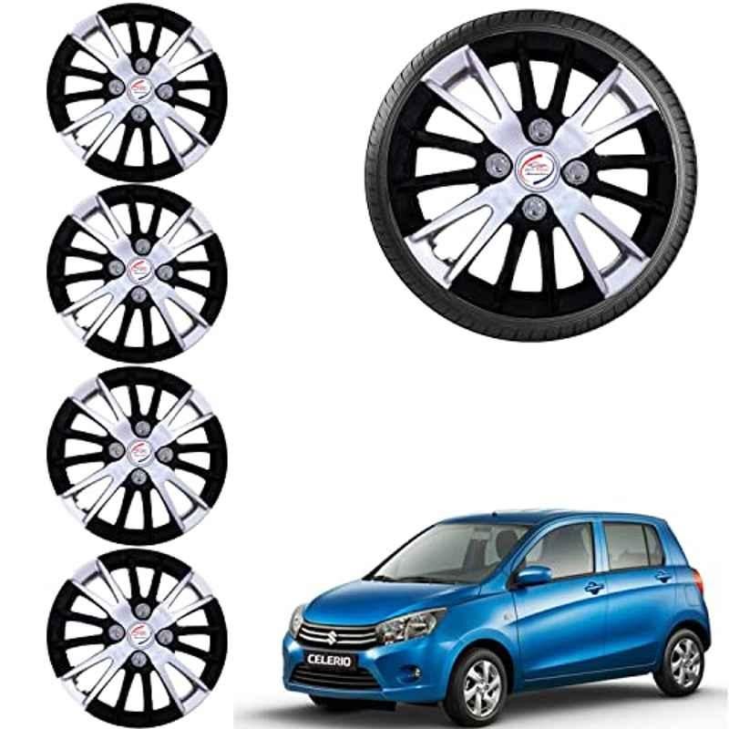 Auto Pearl 4 Pcs 14 inch ABS Black & Grey Car Wheel Cover Set for Maruti Suzuki Celerio VXI