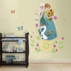 Asian Paints Vinyl Green Nilaya Disney Frozen Fever Group Giant Graphic Self Adhesive Wall Sticker, HPCA4541