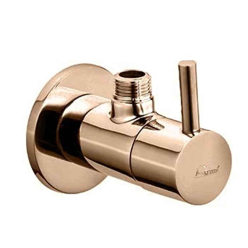 Aquieen Luxury Series 1/2 inch Brass Rose Gold Angle Valve with Wall Flange